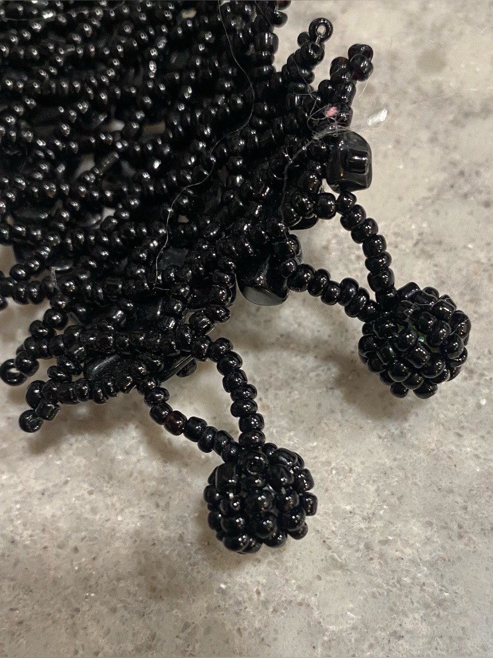 Gorgeous Black Vintage Beaded Adjustable Bracelet - Picture 4 of 11